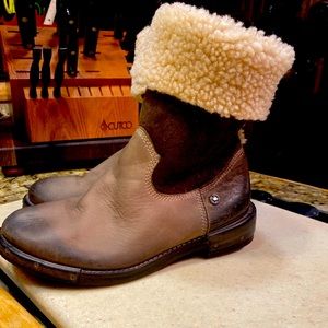Freebird by Steven brown leather shearling boots